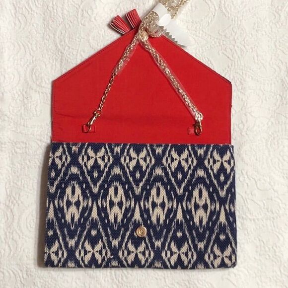 NWOT! JustFab Aaron Clutch Crossbody Purse Embellished Embroidered Design - Picture 6 of 10